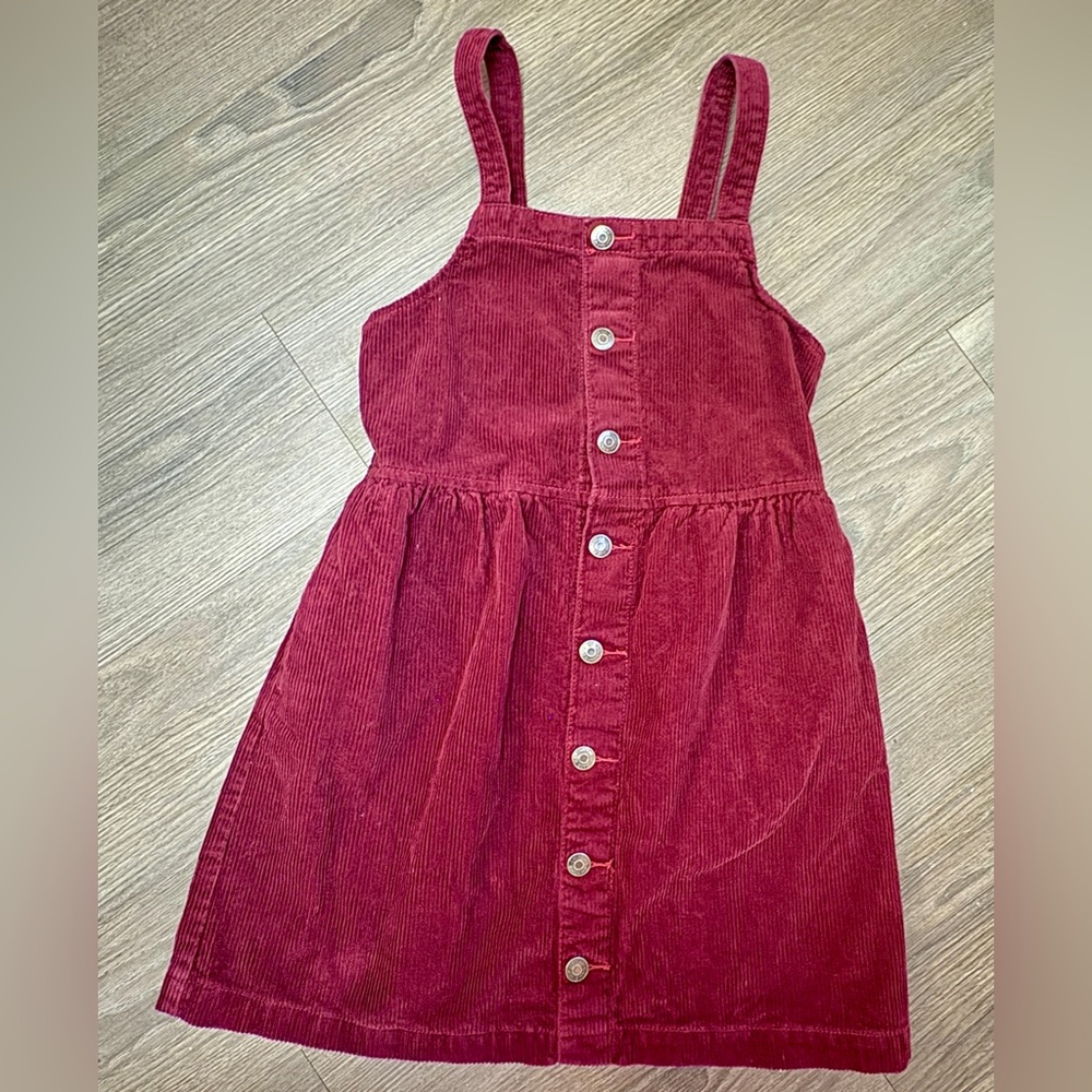 CAT&JACK BURGUNDY CORDUROY DRESS GIRLS SIZE Large